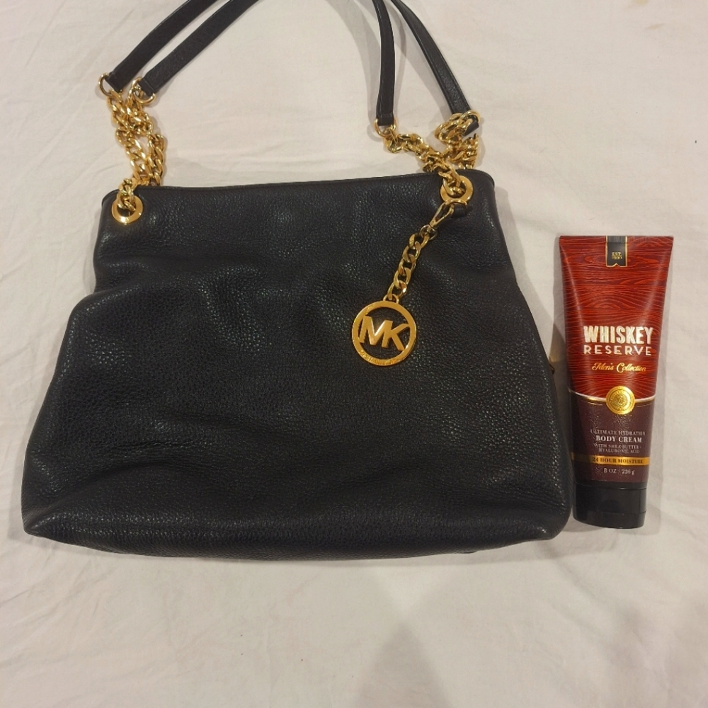 Michael Kors leather gold chain